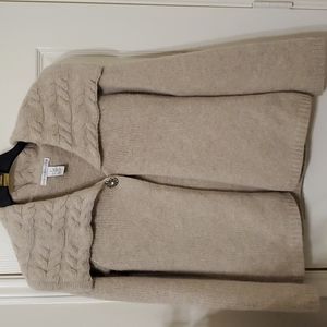 Vintage Sarah Spencer Lambs Wool/Angora Soft Tan Cardigan